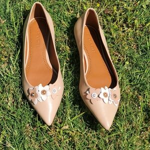 Coach Beige Floral Flats